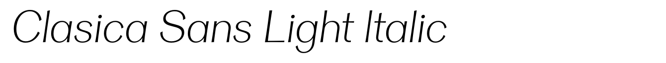 Clasica Sans Light Italic